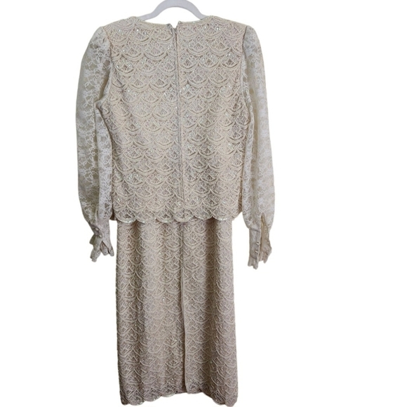 Vintage Fully Beaded Sequined Gown Mother Of Wedding Size S(34) - Picture 2 of 11